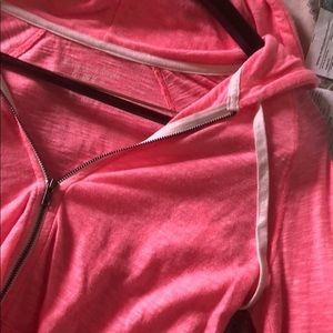 Pink lightweight zip up hoodie